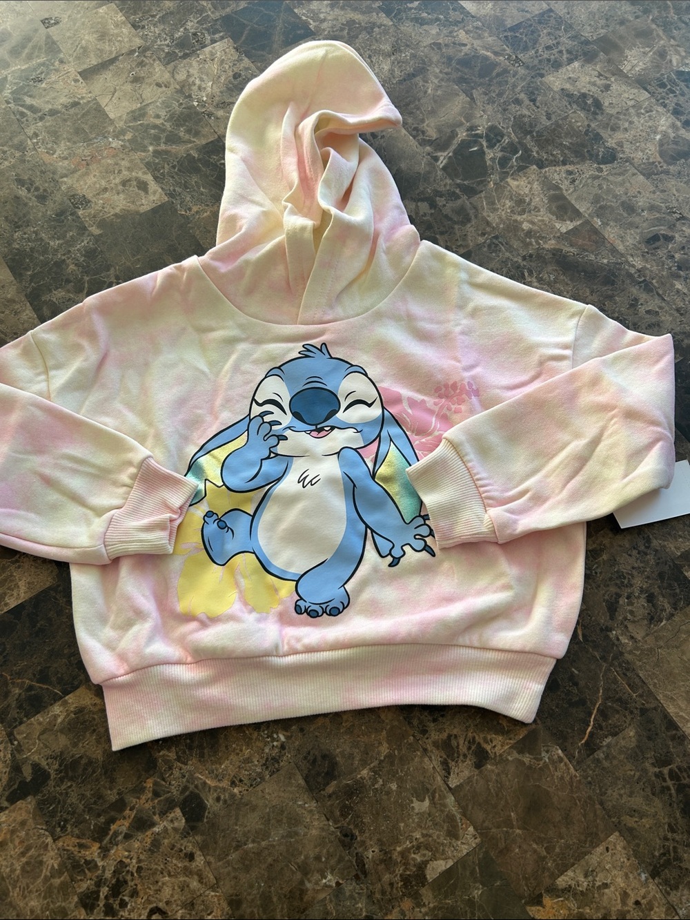 NWT 🆕 Disney Girls' Tie-Dye Stitch Hoodie Sweatshirt 4/5 years